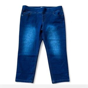 ONE WORLD Skinny Fit Cropped Denim Pull on Capris XL NWT